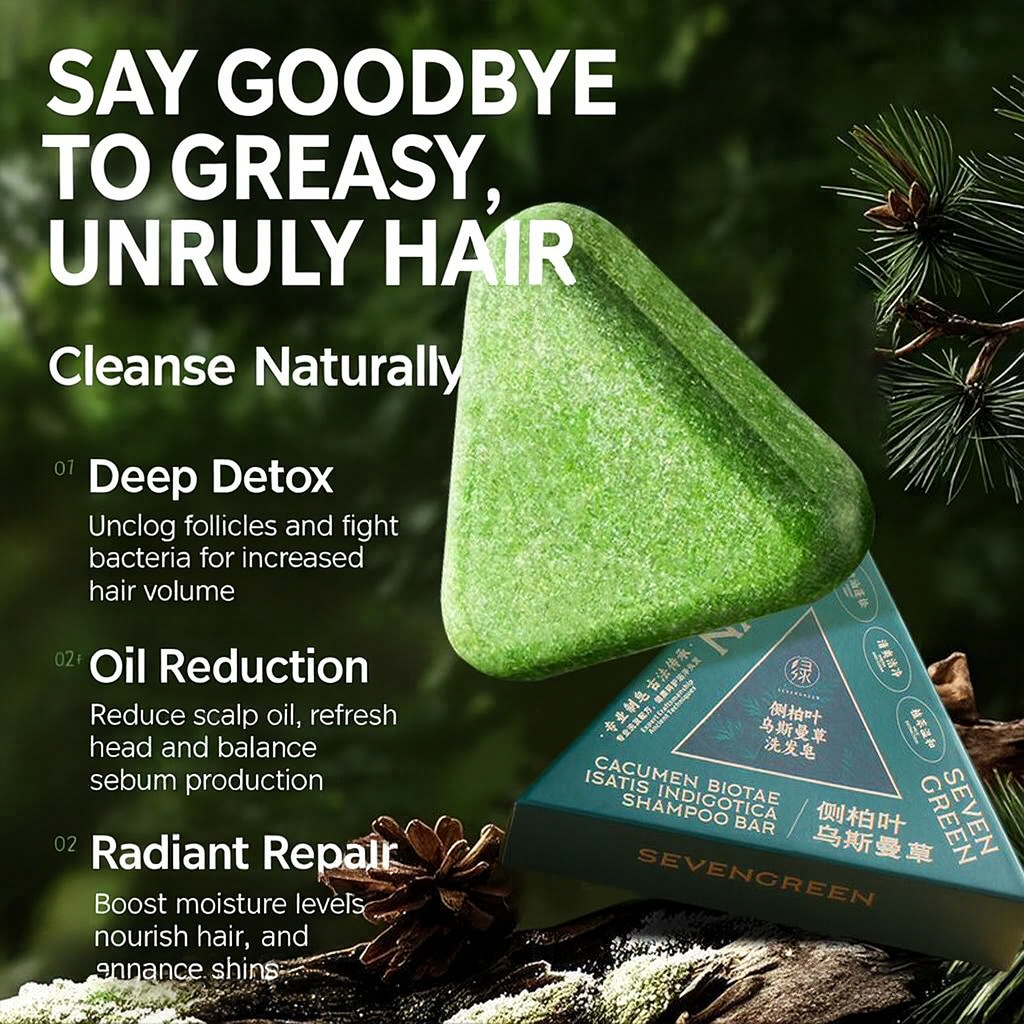 🌿 SEVEN GREEN™ – The Herbal Shampoo Bar That Transforms Your Hair Naturally