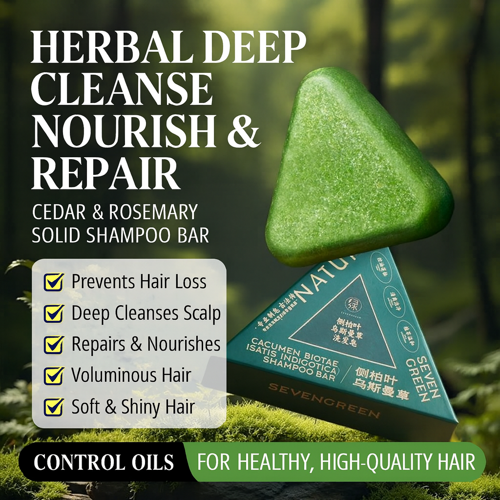 🌿 SEVEN GREEN™ – The Herbal Shampoo Bar That Transforms Your Hair Naturally