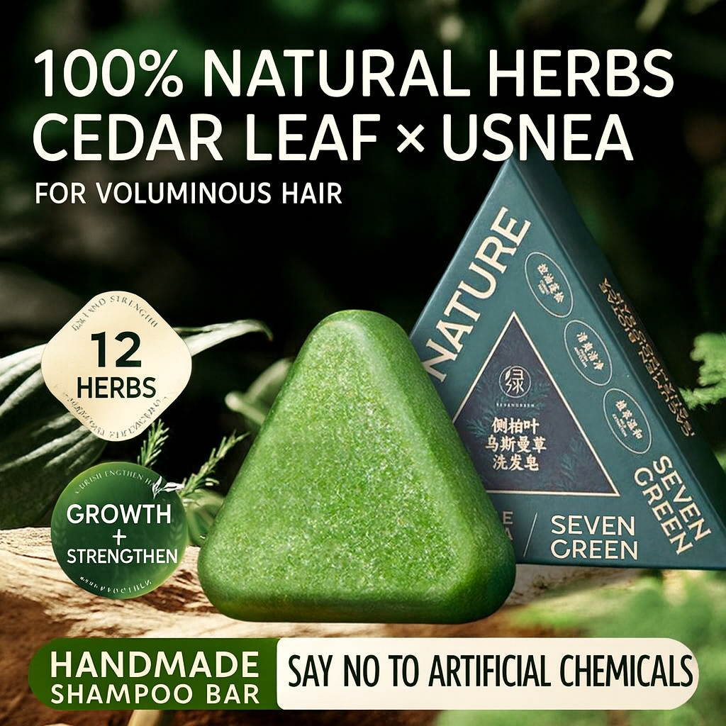 🌿 SEVEN GREEN™ – The Herbal Shampoo Bar That Transforms Your Hair Naturally