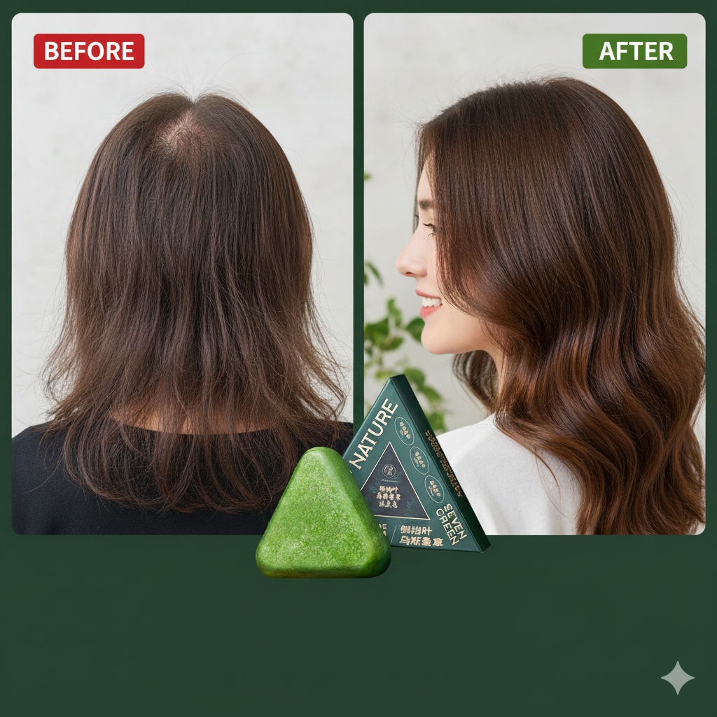 🌿 SEVEN GREEN™ – The Herbal Shampoo Bar That Transforms Your Hair Naturally